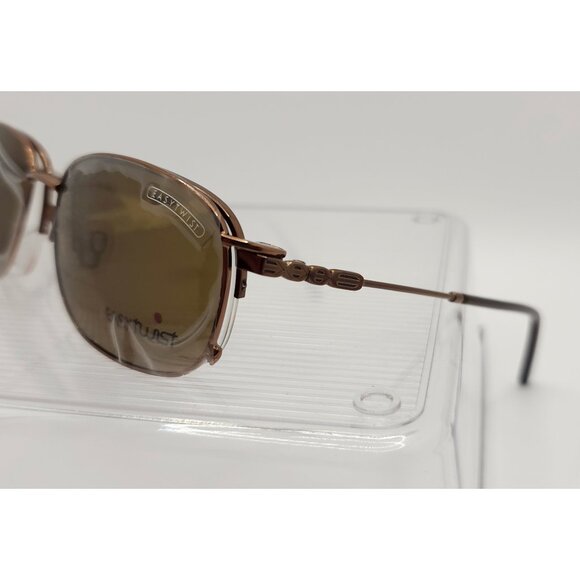 EasyTwist Satin Chocolate Oval Half-Rim Wire Metal Polarized Glasses 51-17-135 - Picture 7 of 14
